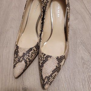 Coach snakeskin pump heels